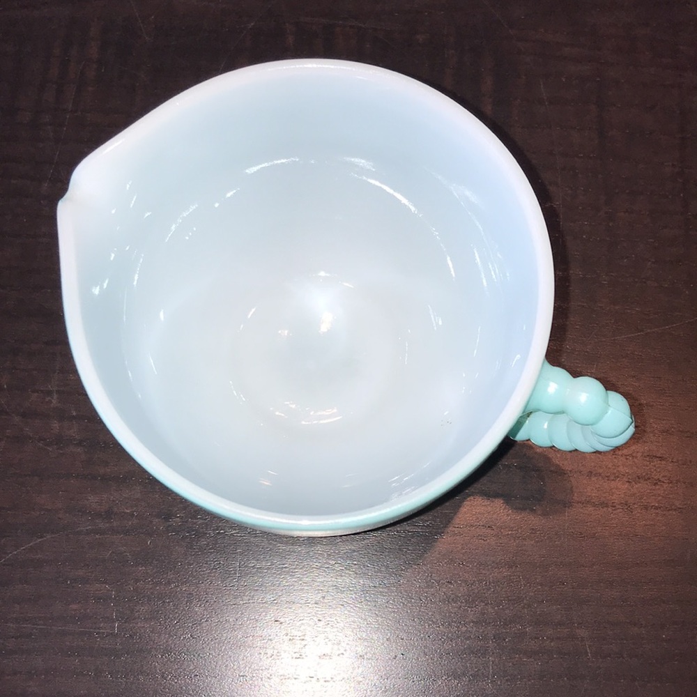 Hazel Atlas Blue Aqua Creamer Cup and Saucer Plate - Picture 6 of 7